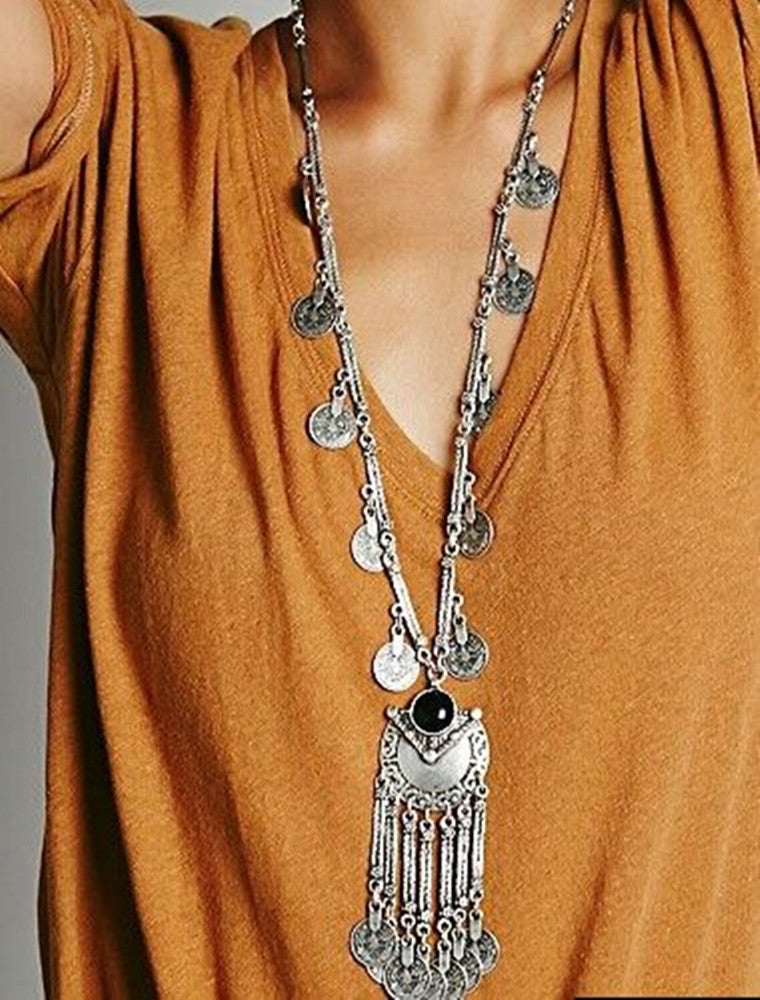 Boho Lane Australia Bohemian tassel coin necklace