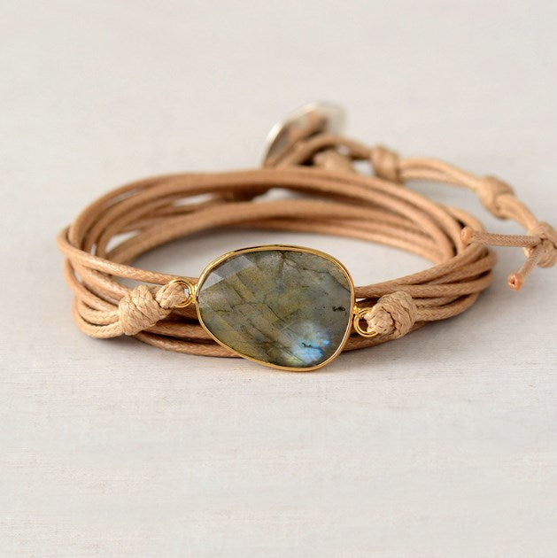 Boho Lane Australia Labradorite bohemian lon natural stone rope bracelet ethnic