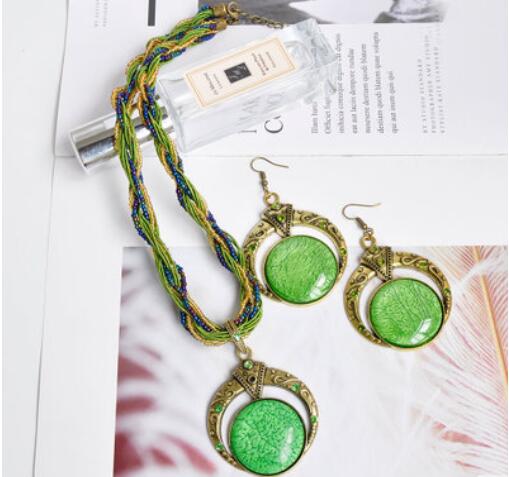 Boho Lane Australia Hand-woven bohemian rice beads accessories Vintage ethnic round gemstone necklace