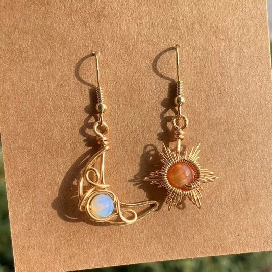 Boho Lane Australia Bohemian Wind Sun Moon Earrings