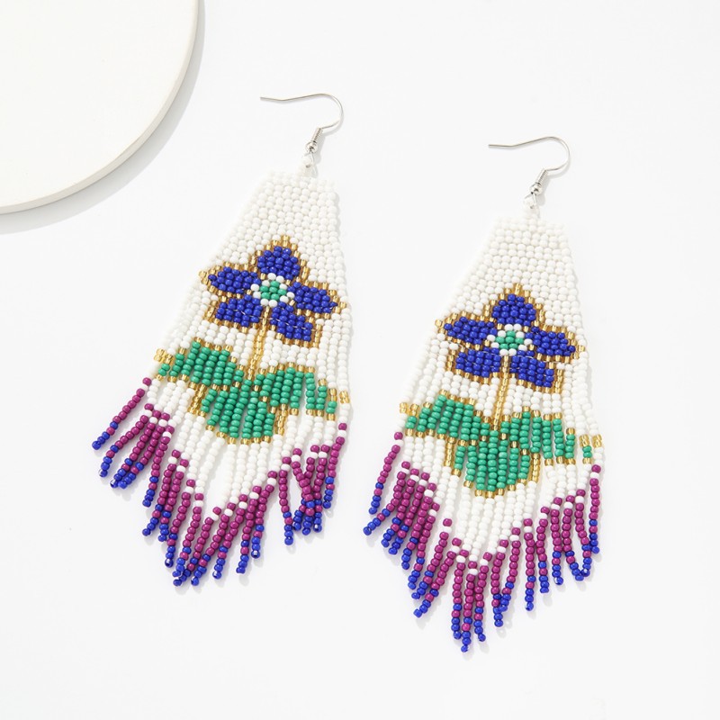 Boho Lane Australia Long Bohemian Flower Tassel Earrings