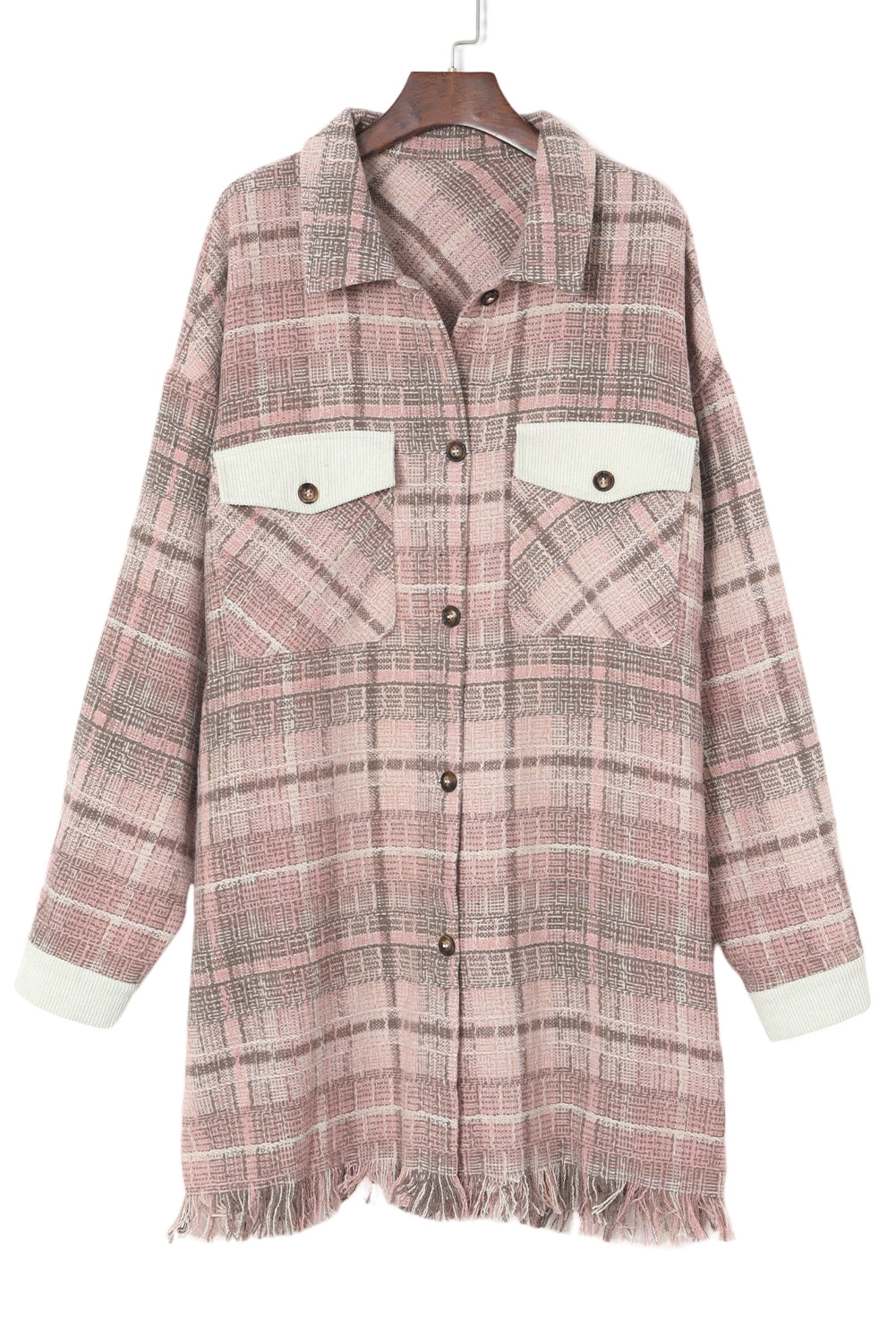 Boho Lane Australia Pink Plus Size Macrame Plaid Coat