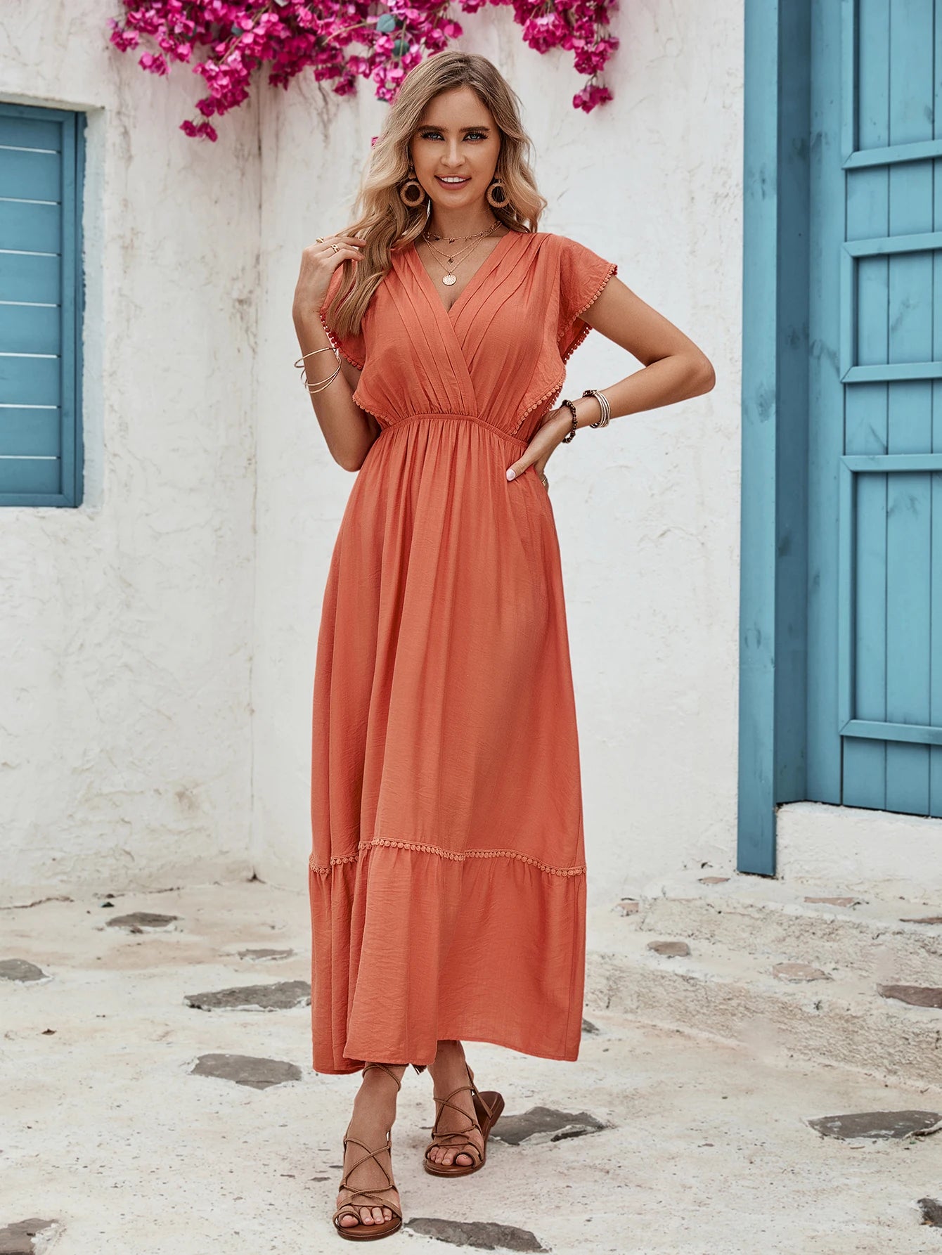 Boho Lane Australia Elegant Naranji Holiday Maxi