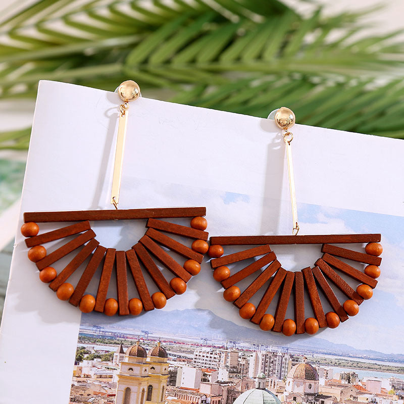 Boho Lane Australia Bohemian Geometric Braided Wood Earrings