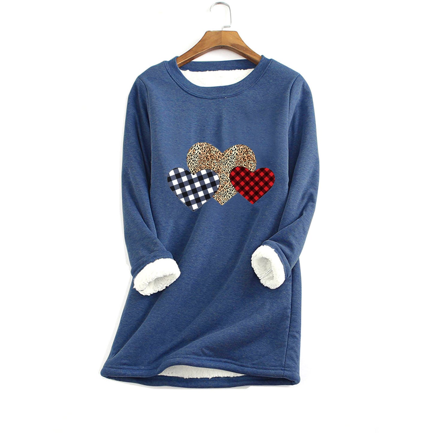 Boho Lane Australia Autumn And Winter Women's Fleece-lined Women's Round Neck Sweater