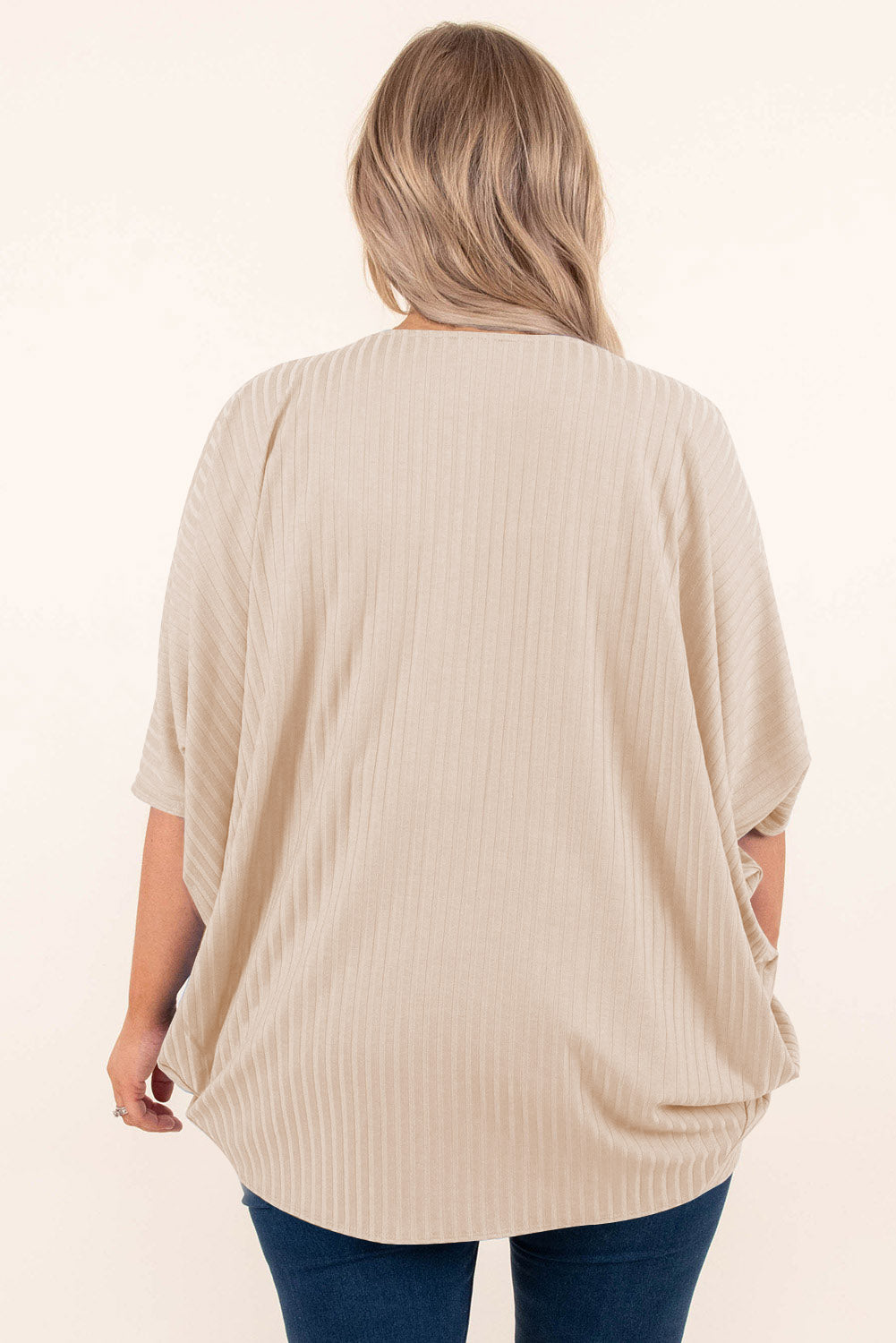 Boho Lane Australia Apricot Shimmer Ribbed Texture Plus Size Cardigan