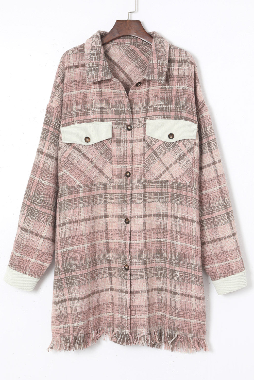 Boho Lane Australia Pink Plus Size Macrame Plaid Coat