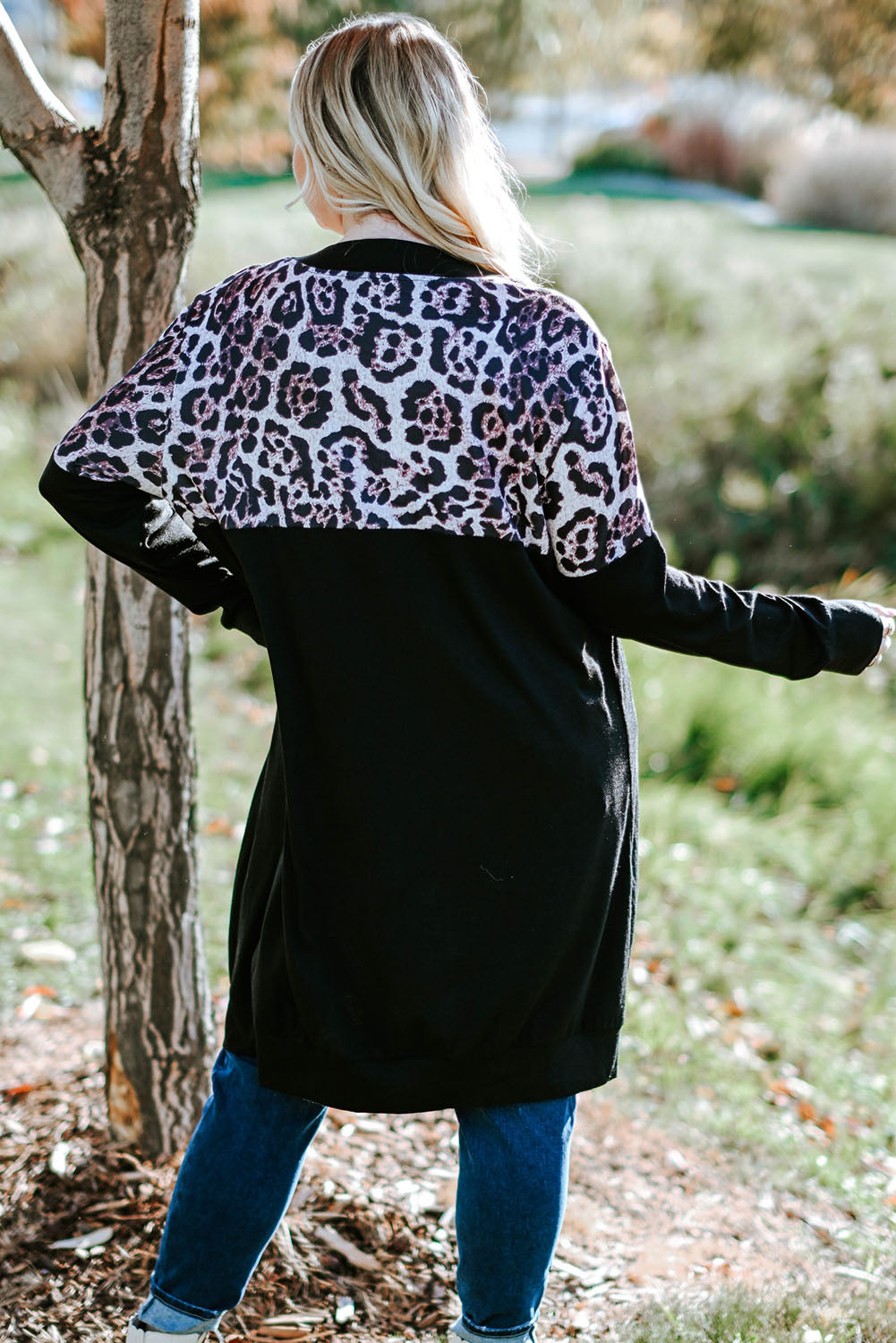 Boho Lane Australia Black Leopard Detail Plus Size Cardigan