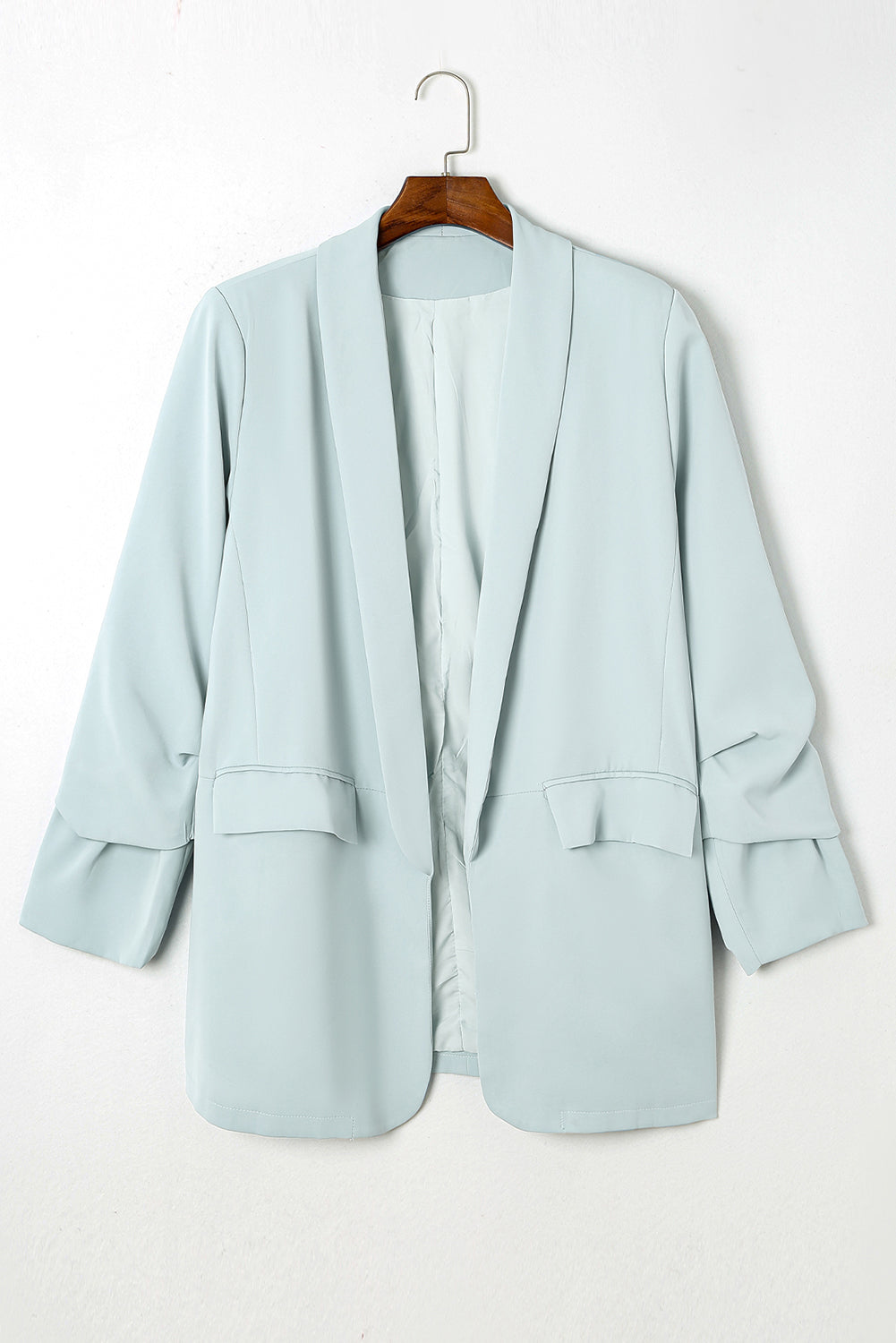 Boho Lane Australia Sky Blue Plus Size Soft Lightweight Pocketed Lapel Blazer