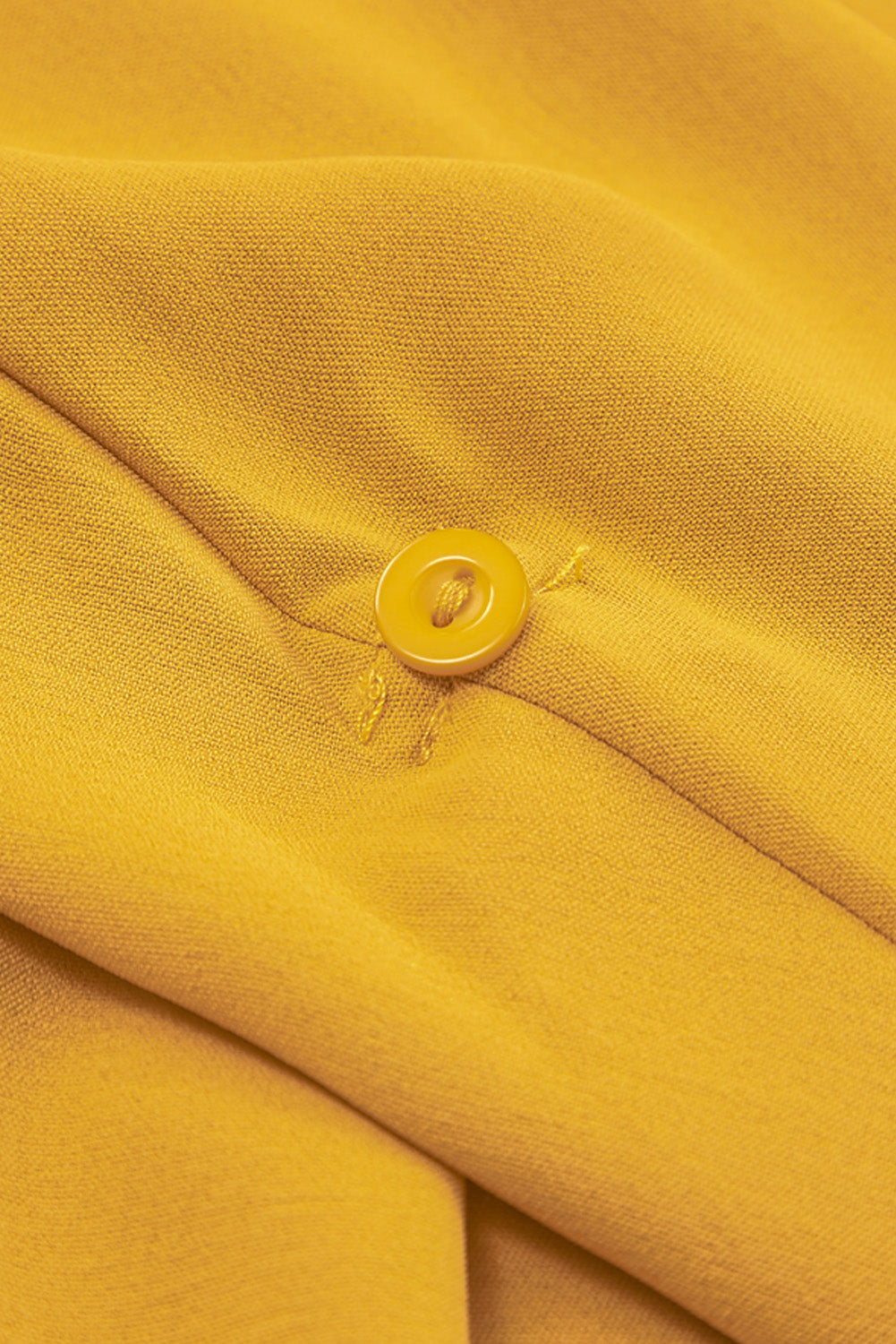 Yellow V Neck 3/4 Sleeve High Low Hem Shirt