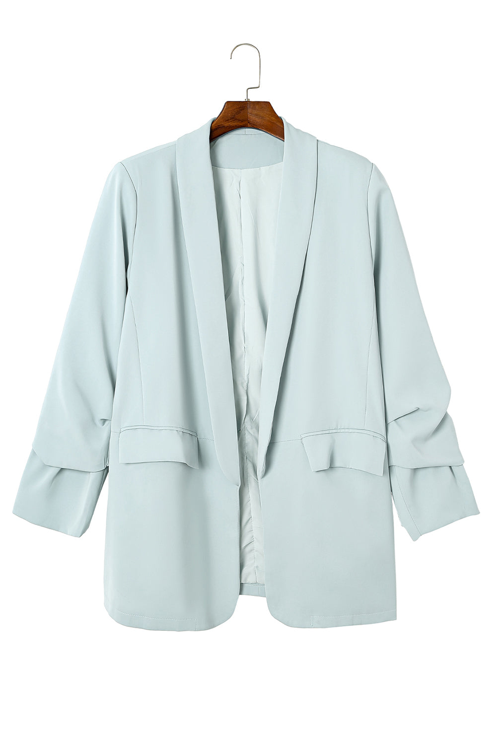 Boho Lane Australia Sky Blue Plus Size Soft Lightweight Pocketed Lapel Blazer