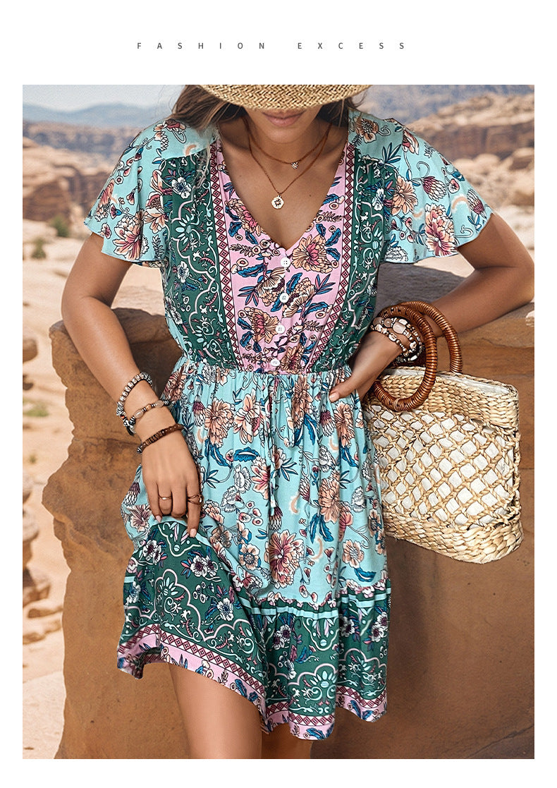 Blossom Floral V-Neck Summer Dress