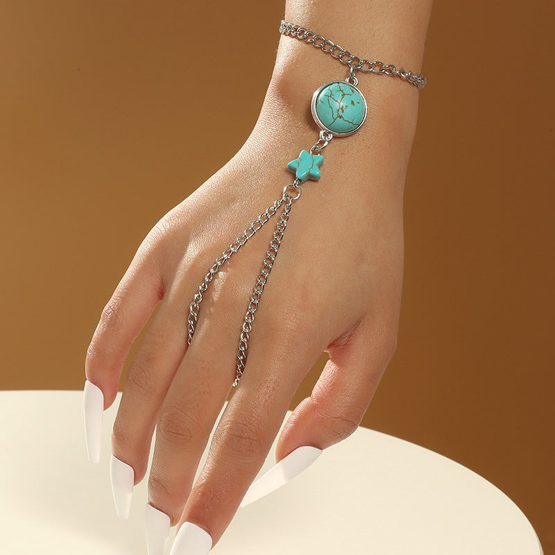 Boho Lane Australia Bohemian Simple Turquoise Chain Finger Chain Women