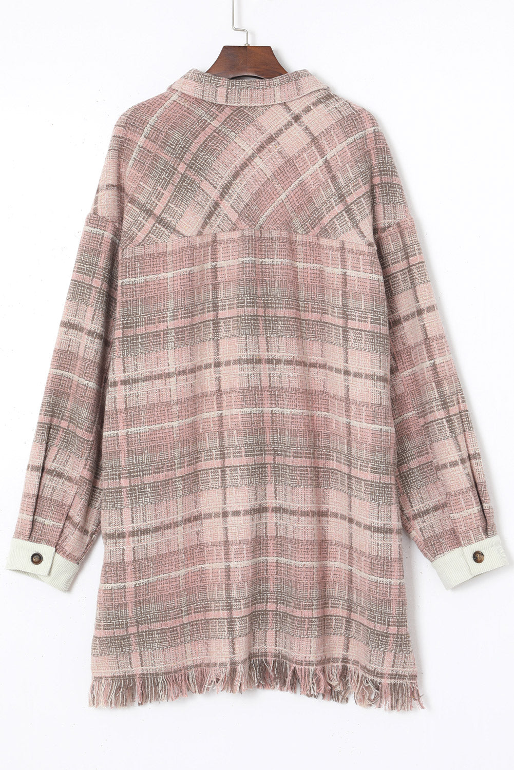 Boho Lane Australia Pink Plus Size Macrame Plaid Coat