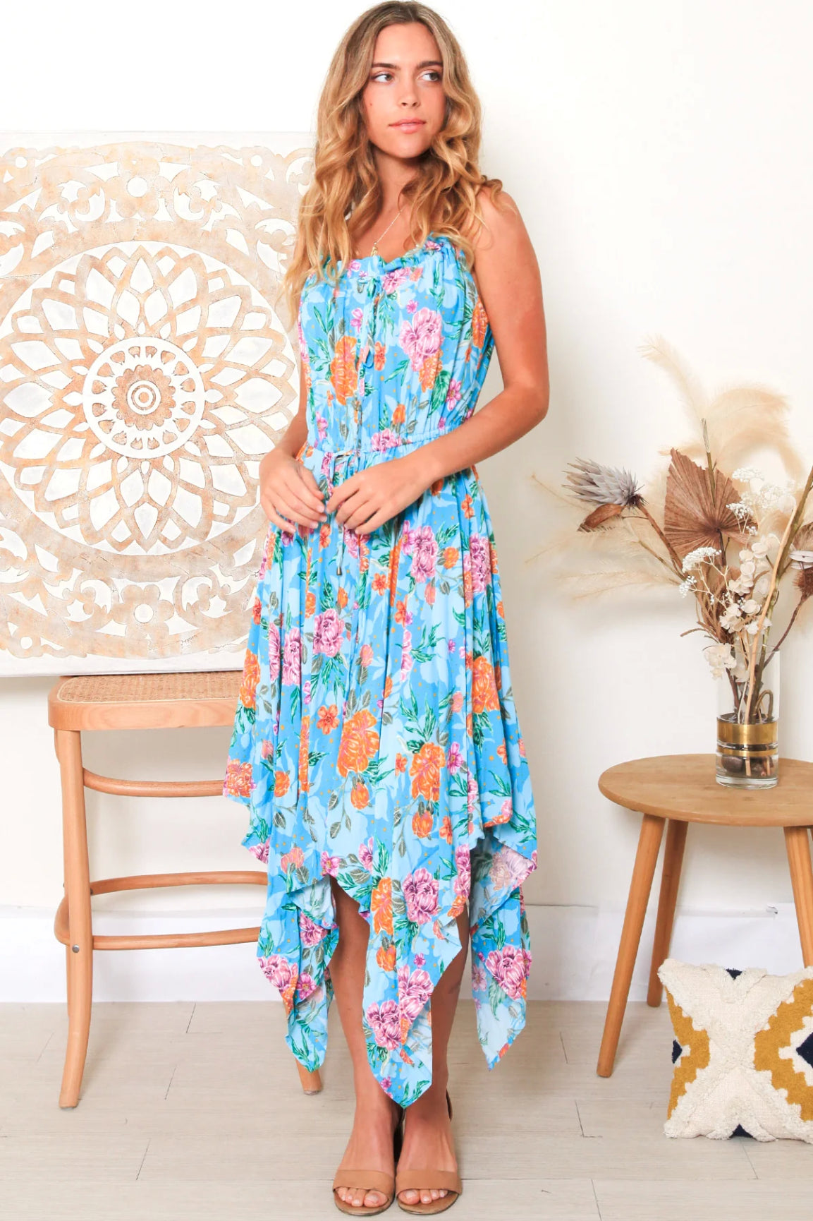 Turquoise High Low Midi