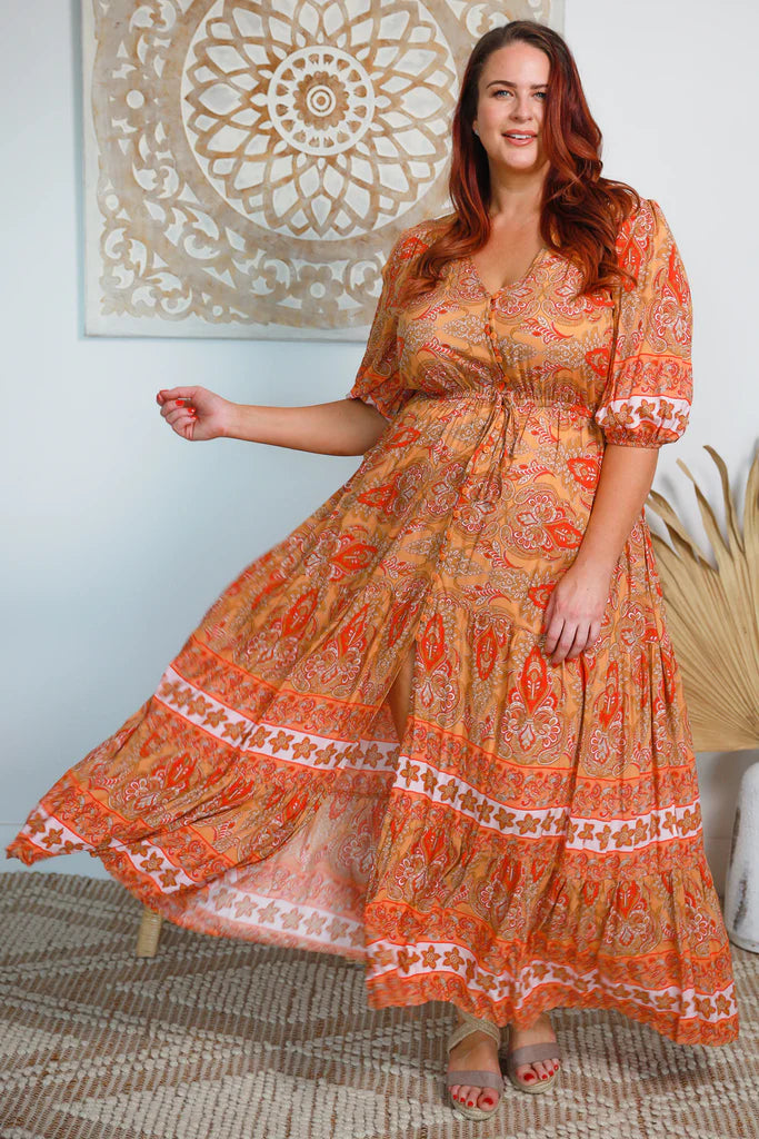 Boho Rosie Orange Maxi