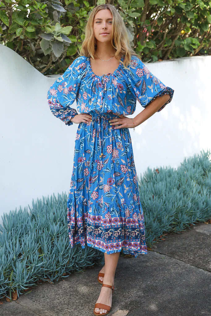 Sana Periwinkle Off Shoulder Maxi