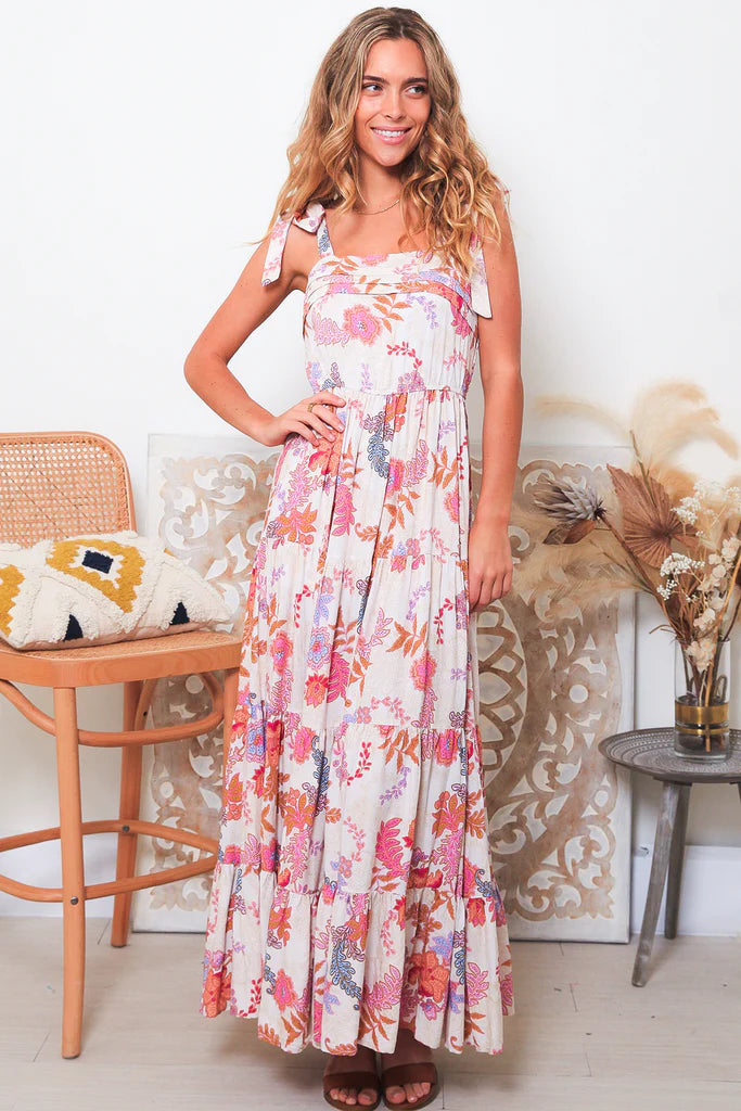 Sylvia Tie Shoulder Maxi Dress